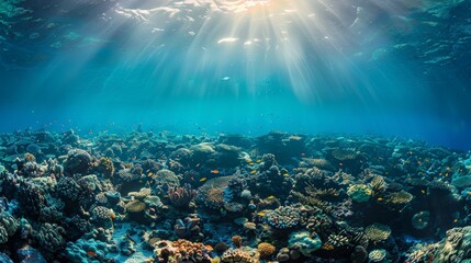 Fototapeta na wymiar Beautiful underwater view to commemorate world oceans day 