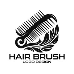 Hair Brush Vector Logo Design