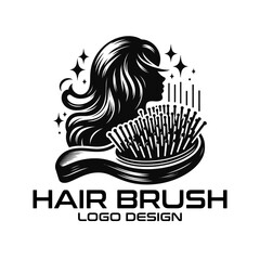 Hair Brush Vector Logo Design