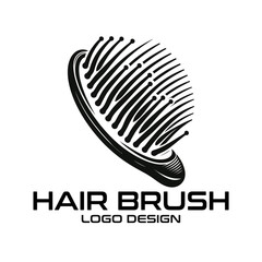 Hair Brush Vector Logo Design