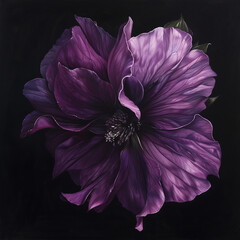 pink flower on black