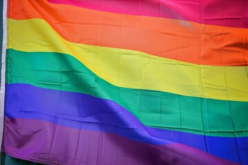 Rainbow flag in the wind as a symbol of LGBT community