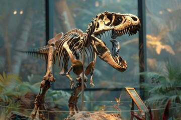 Dinosaur skeleton in the museum of Natural History, Bangkok, Thailand