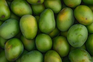 Mango fruit background,  Top view of green mango fruit background
