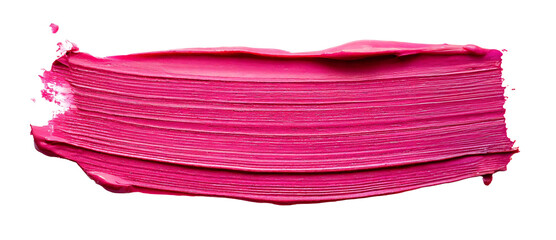 Pink smear of oil paint isolated on white background