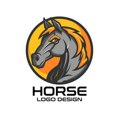 Horse Cartoon Vector Logo Design