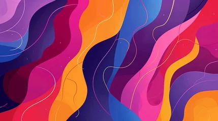 Foto op Canvas abstract colorful background with waves wallpaper illustration bright colors  © Deea Journey 