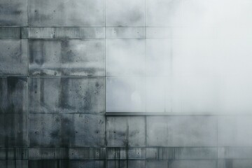 Abstract background of modern architecture, glass wall and foggy window