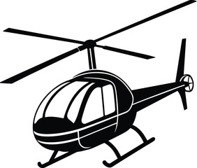 Robinson R66 Helicopter Silhouette Vector  - obrazy, fototapety, plakaty
