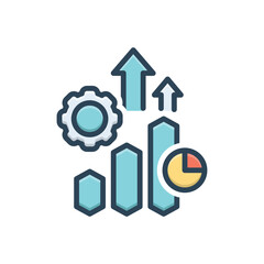 Color illustration icon for productivity
