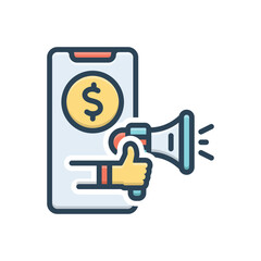 Color illustration icon for referral program