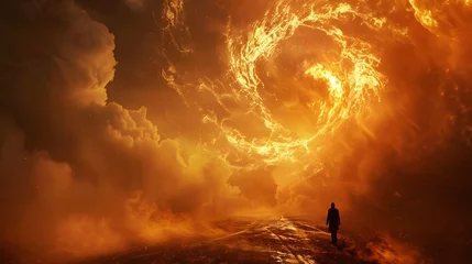 Rolgordijnen a spiral fire in the sky  © Davy
