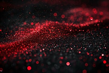 Red glitter vintage lights background,  red and black,  de-focused