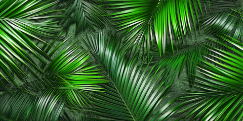 Group background of dark green tropical leaves ( monstera, palm, coconut leaf, fern, palm leaf,bananaleaf) Panorama background. concept of nature