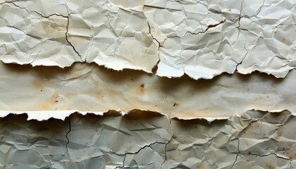 Torn Paper Edges, Rough and torn paper edges with frayed edges and ripped sections, perfect for creating collage-style compositions or adding a distressed effect to designs