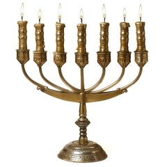 Religion image of jewish holiday Hanukkah with menorah (traditional candelabra)