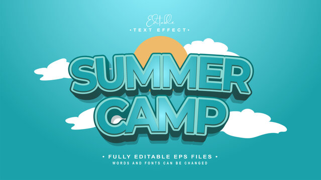 editable summer camp text effect.typhpgraphy logo