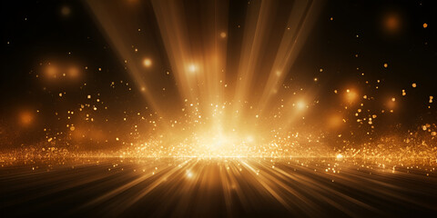 abstract light background, Sunlight shining through a dark background with a golden starburst generative ai
