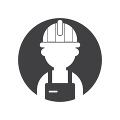 Labour logo vector illustration . Constructor worker icon. Engineer builder symbol.