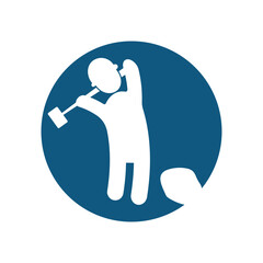 Labour logo vector illustration . Constructor worker icon. Engineer builder symbol.