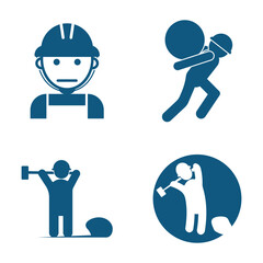 Labour logo vector illustration . Constructor worker icon. Engineer builder symbol.