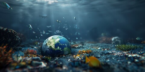 Obraz na płótnie Canvas earth on the bottom of the sea