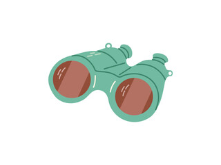 Cute hand drawn binoculars. Flat vector illustration isolated on white background. Doodle drawing.