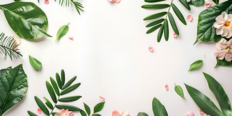 fresh jasmine flower top of view on white background mockup Summer advertising nature concept for Birthday  - obrazy, fototapety, plakaty
