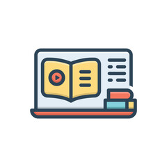 Color illustration icon for learning platform