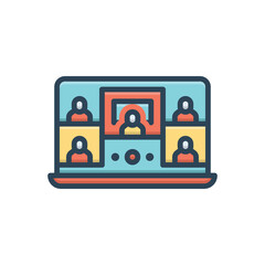 Color illustration icon for online class