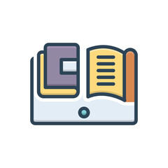 Color illustration icon for online book
