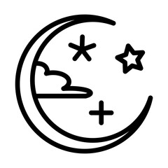 night sky Vector Line Icon Design