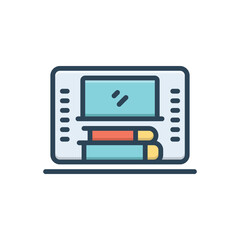 Color illustration icon for online school