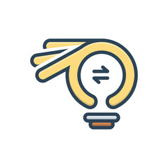 Color illustration icon for sharing idea