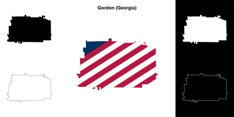 Gordon County (Georgia) outline map set