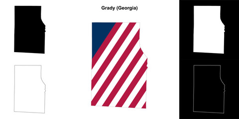 Grady County (Georgia) outline map set