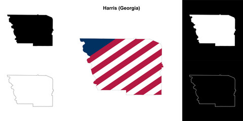 Harris County (Georgia) outline map set