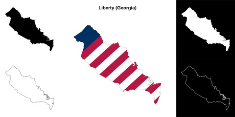 Liberty County (Georgia) outline map set
