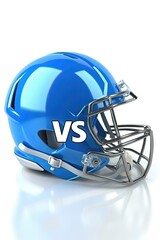 Fototapeta premium A blue football helmet with the letters VS on it