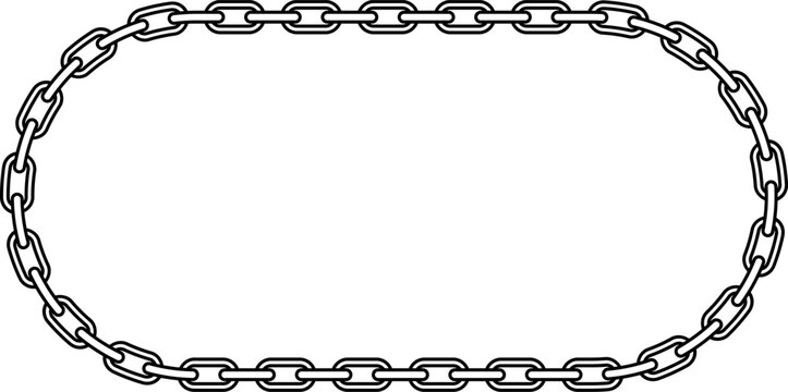 rounded chain frame with copy space for text or design