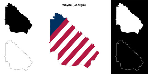 Wayne County (Georgia) outline map set