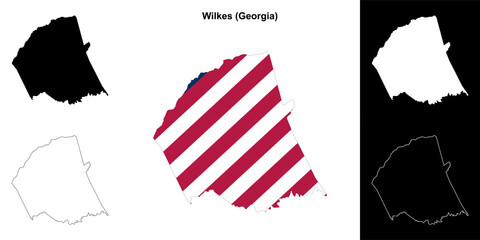 Wilkes County (Georgia) outline map set © David Zydd