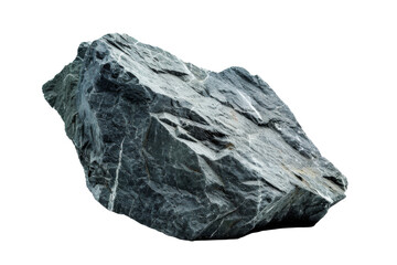 Large heavy rock stone isolated on background, flying rock in the space, natural giant boulder for decoration in garden yard.