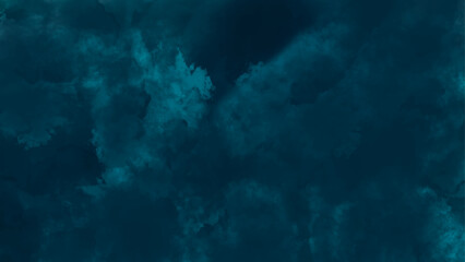  Watercolor wash aqua painted texture close up, grungy design. beautiful dark gradient hand drawn by brush grunge background. navy blue watercolor and paper texture. 