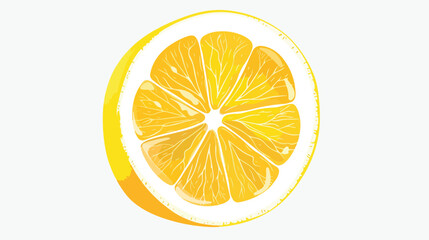 Lemon citrus half slice or cross section_flat vector