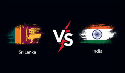 Sri Lanka vs india flag Vector Design