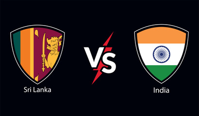 Sri Lanka vs india flag Vector Design
