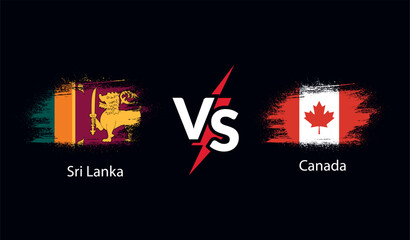 Sri Lanka vs Canada flag Vector Design