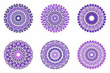 abstract-round-ornate-colorful-gravel-mandala-logo-set