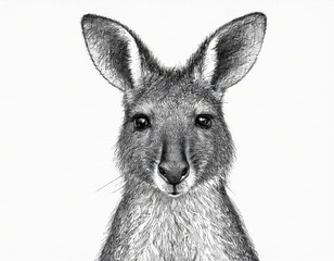 Close-up of the face of a wallaby